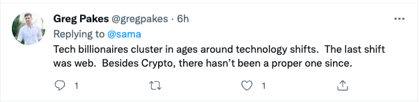Greg Pakes's response discussing founders whose wealth is tied up in private companies.
